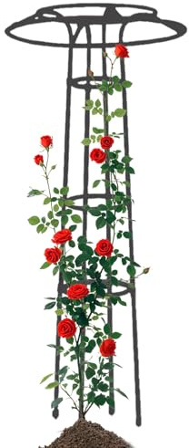 Garten Rankgitter - Vertikales Blumenturm-Spalier - Schirmförmiges Design Als Pflanzenhilfe Für Beet, Gewächshaus, Terrasse Und Gemüseanbau