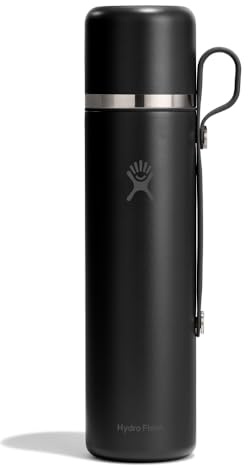 Hydro Flask – Insulated Hot Flask and Cup 1,022 ml (36 oz) – Leakproof, All-in-One Design – Keeps Drinks Hot 30 Hrs & Cold 30 Hrs – Black