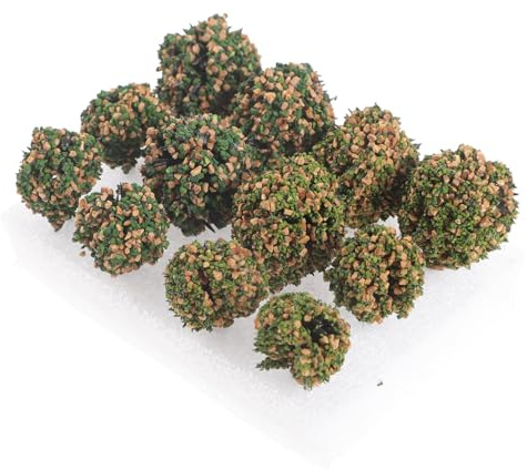 HOMSFOU Diy Miniature Shrub Cluster Model Trees Artificial Vegetation Tufts for Model Train Landscaping Autumn Green Mixed Color 12pcs Set for Sand Table Scenery