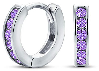 Orecchini A Cerchio Piccoli E Delicati Con Canale Di CZ Per Donne E Adolescenti In Argento Sterling Placcato Oro Rosa Più Colori Disponibili