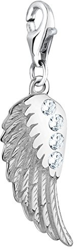 Nenalina Flügel Karabiner Charm Anhänger für Bettelarmband aus 925 Sterling Silber 712061-019