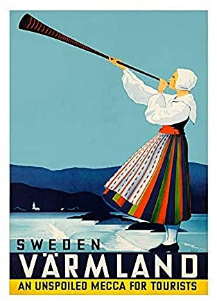 The Art Stop TRAVEL VARMLAND SWEDEN DRESS HORN CHURCH LAKE SEA FRAMED PRINT F12X7325