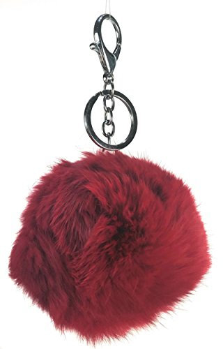 Schlüsselanhänger Taschenanhänger Fell Pompon Pelzbommel Fellbommel (rotbraun)