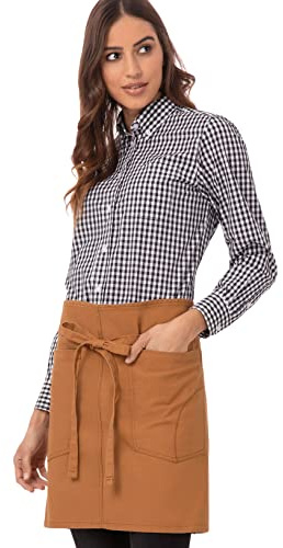 Chef Works Unisex Rockford Half Bistro Apron, Nutmeg, One Size