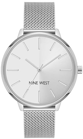 Nine West Women's Sunray Dial Mesh Bracelet Watch