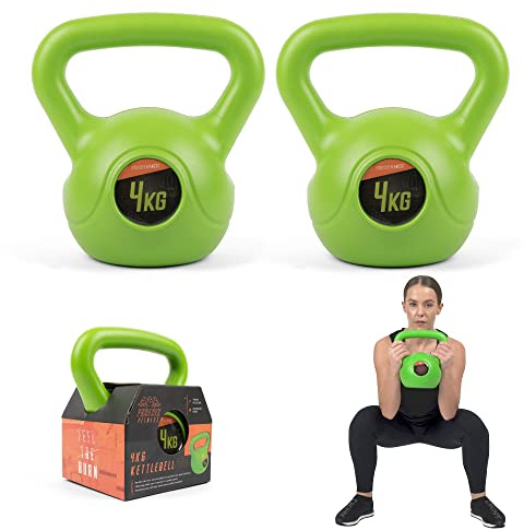 Phoenix Fitness Vinyl Kettlebell Pair - Heavy Weight Kettle Bell for Strength and Cardio Training, Sold as a Pair