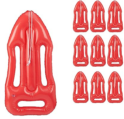 10 x boe di salvataggio gonfiabili con corda a tracolla, carnevale e feste a tema, per bambini e adulti, rosso