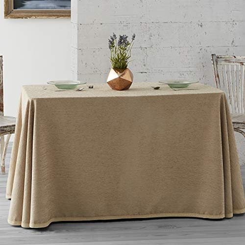 Lanovenanube Ropa o Falda Camilla, Enaguilla Rectangular de Tejido Chenilla, Medida Especial, Color Beig. Mantiene el Calor. Aspecto Aterciopelado y Tacto Muy Suave.