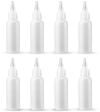 LUTER 8 Pezzi Bottiglia di Plastica per Squeeze, Bottiglie da Spremere Piccole in Plastica Trasparente da 2 Once Mini Bottiglia Vuota per Salsa, Vernice, Bricolage, Arte, Liquidi, Artigianato