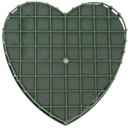 EXCEART Heart Shaped Floral Foam with 4Pcs Suction Cups, Green Wet Florist Sponge Blocks for Wedding Car Decoration, DIY Flower Arrangement Bricks for Parties & Anniversaries, Leak-Proof