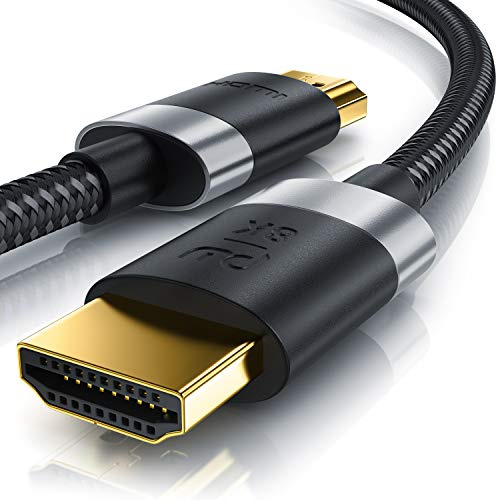 Primewire - HDMI 2.1 8k 4k Cable 1M, 8k@30Hz 120Hz DSC, 4k@60Hz 120Hz 144Hz 240Hz DSC, UHD II High Speed Ethernet HDMI Lead 3D HDR 10+ eARC Dolby Vision Compatible with PC Laptop TV Sky PS5 PS4 Xbox