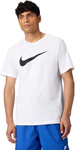 Nike Men's Sportswear Icon Swoosh T-Shirt, White/Black, Large
