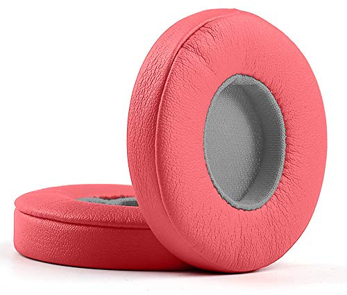 Solo 2/3 kabellose Ohrpolster – Ersatz-Ohrpolster kompatibel mit Beats by Dr. DRE Solo3.0 Solo 2.0 kabellose On-Ear-Kopfhörer (Rosa/Psychedelic Red)