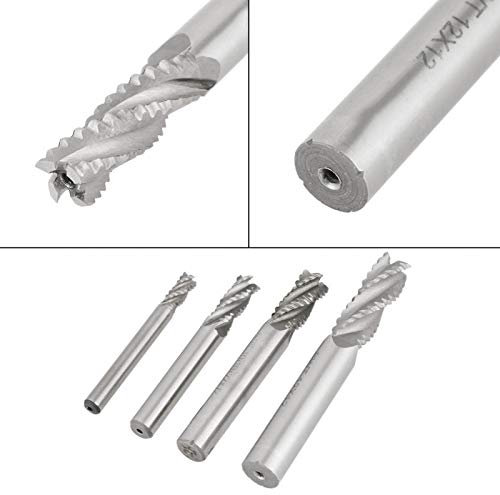 Fresa, 4 pezzi 4 tagli HSS Fresa per sgrossatura Fresa per fresa CNC Fresa M6 / M8 / M10 / M12, Buone prestazioni di fresatura e taglio
