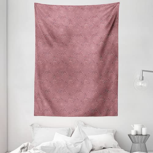 ABAKUHAUS Chrysantheme Wandteppich, Das Wachstum auf Tupfen, Wohnzimmer Schlafzimmer Wandtuch Seidiges Satin Wandteppich, 100 x 150 cm, Getrocknete Rosen und Pale Maroon