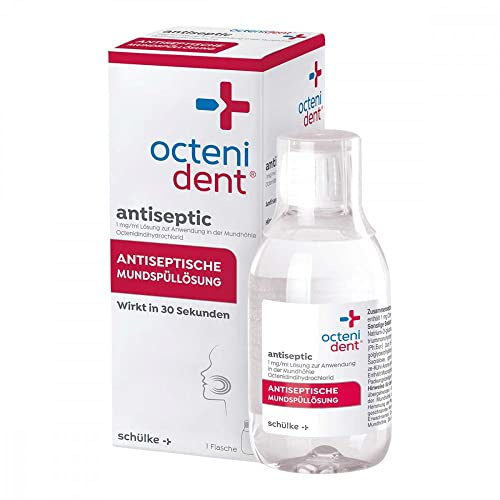 octenident antiseptic antiseptische Mundspüllösung, Mundwasser - reduziert entzündungsverursachende Bakterien in nur 30 Sekunden - antibakteriell ohne Chlorhexidin, 250 ml Lösung