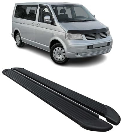 OMAC Trittbretter Seitenschweller kompatibel mit VW Transporter T5 2003-2015 L1 Kurzer Schwarz