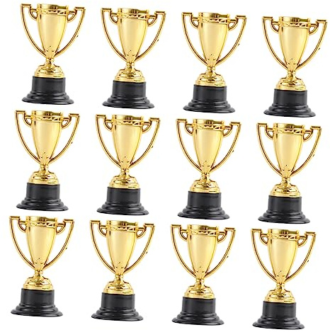 TOYANDONA 12 Pack Mini Trophies for Kids Plastic Gold Award Trophy Participation Trophy Cup Mini Party Favors Awards Bulk for Kids Rewards Winning Prizes Competitions