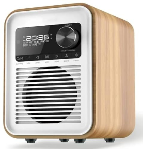 Inscabin D6 Tragbares DAB Radio/DAB+ FM-Digitalradio/Tragbarer drahtloser Lautsprecher mit Bluetooth/Kommt mit Fernbedienung/Akku/Schönes Design Black