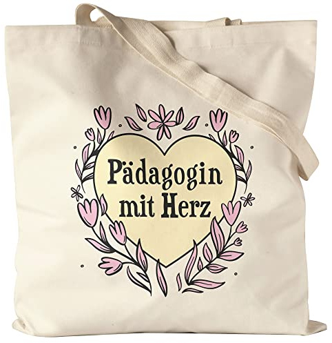 Hey!Print Pädagogin mit Herz Jutebeutel Stoffbeutel Canvas Geschenkidee Zum Danke Sagen Beste Pädagogin