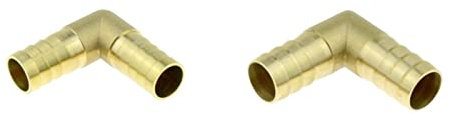 DOLUNTO 2PC T-Stück Y 3 4-Wege-Messing-Schlauchtülle Rohrverschraubung, Endstück pneumatische Luft-Wasser-Schlauchkupplung (Farbe : 2 Way Elbow Shape, Größe : 5mm Barb)