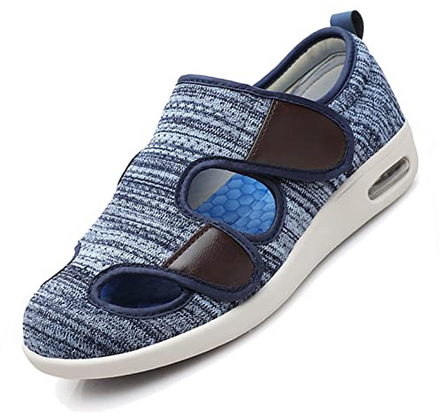 GYCS Diabetiker Schuhe Herren Women's Casual Shoes Extra Weit Damen Sandals Für Geschwollene Füße Leicht Orthopädische Hausschuhe Sneaker für breite füße,Light Blue,40EU