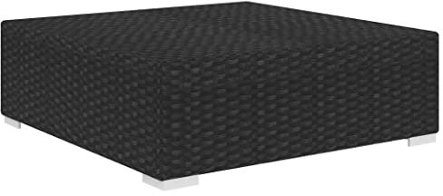 Yolola Modular Fußhocker Rattan Gartenmöbel Set Loungemöbel Terrasse Gartenlounge Outdoor Lounge Gartenmöbel Rattan Balkonmöbel Schwarz