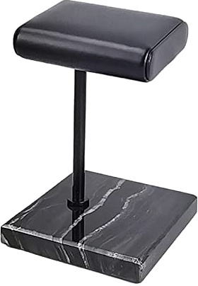 Leeadwaey Luxuriöser Marmor-Sockel, modischer Uhrenständer, Schmuckkasten für Vanity Top Goldstab, Schwarz , Medium