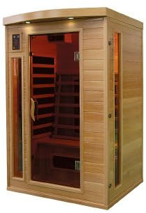 PureHaven Infrarotkabine 120x105x190 cm aus Pacific Coast Hemlock-Holz Bluetooth-Soundsystem Timer Lichttherapie in 4 Farben digitale Steuerung