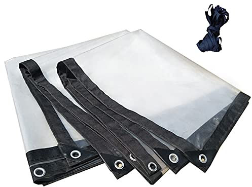 Plane, Überdachung, transparent, regendicht, für Pavillon, Dach im Freien, wasserdichte Abdeckung mit Ösen (13,1 x 13,1 Fuß/4 x 4 m)