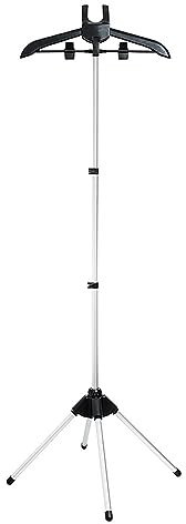Steamer Stand, Folding Telescopic Clothes Steamer Holder, Hanger for Steaming Clothes,Steam Rack for Clothes,Handheld Garment Steamer Rack,Clothes Hanger for Steam Ironing (Black)