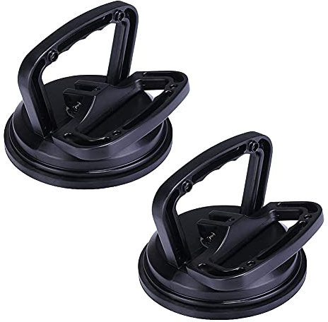 JOEBO 2 Stück Saugnapf Dellenzieher Reparatur Auto Schwarz Aluminium Heavy Duty Dellenentfernungswerkzeug Autos Dellen Fliesen Spiegel Heben Objekte bewegen/130