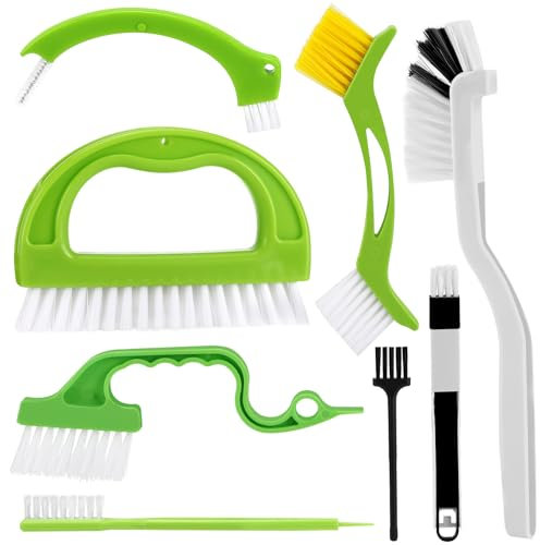 8 Stück Fugenreinigungsbürste Kit, Fugenbürste für Bad Küchen, Keramikfliese Reinigungsbürste Kit, Fugen und Spaltreinigungsbürste für Die Tiefenreinigung