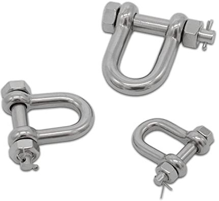 Schraubbolzenschäkel, D-Ringschäkel, 5 Stück/10 Stück 304 Edelstahl M6/8/10/12 DEE Schäkelstiftmutter Sicherheitsstift Stahlschnalle Bolzenanker Sicherheitsschäkel Outdoor-Werkzeuge (Farbe: M8 x 10 St