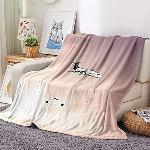 EHOMERY Kuscheldecke Couch Decke Zum Selber Gestalten Kuscheldecke Bunt Warme Decke Outdoor Winter Flugzeug Landschaft Herbst-Decke Aprikose 200x150cm