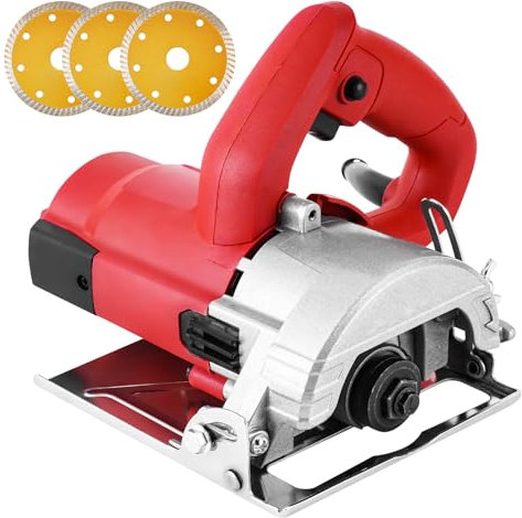 MXBAOHENG Fliesenschneider elektrisch 2800W Trockene Fliesensäge 45 grad Elektrischer Fliesenschneider Elektrisch Fliesensäge mit 3 Fliesenklingen für Keramikfliesen/Steinmauerschneider (110mm Klinge）