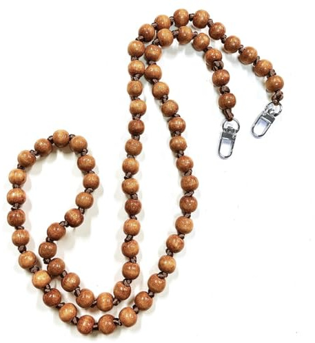 Wambere Universal Holzperlen Handykette SchlüsselbandKette Schlüsselkette Holz Perlen Handyband Handy Lanyard Anhänger Handy Schmuck Handyanhänger Taschenkette Beutelkette für Damen Mädchen,Braun