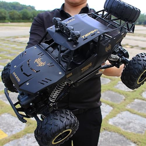 Jiakora RC Cars Remote Control Car 1:12 Off Road Monster Truck,Metal Shell 4WD Dual Motors LED Headlight Rock Crawler,2.4Ghz All Terrain Hobby Truck with 2 Batteries for 60 Min Play,Boy Adult Gifts