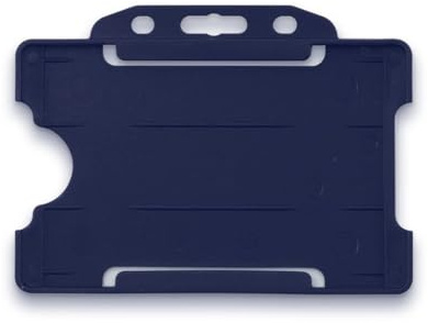 CKB LTD Ausweishüllen einseitig Hartplastik Ausweishalter starr, zum Einschieben, für Ausweise im Querformat, Kunststoff, für 86 mm / 54 mm CR80 Kreditkartengröße, Navy Blau, 100 Stück