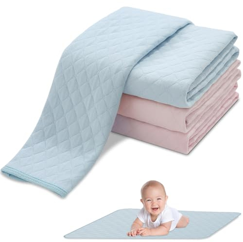 Skötbord, 4 stycken bärbara babyskötbord, 60 x 70 cm andningsaktiv skötbord baby vattentät, vattentät bärbar babyskötbord, skötmadrass för nyfödda babygåvor