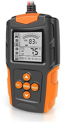 KOROBIE Batterietestgerät Autobatterietester, LCD-Digital-Batterieanalysator, Ladediagnosetool, Messung for Auto, LKW, Motorrad für LKW, Marine, Motorrad, SUV, Boot