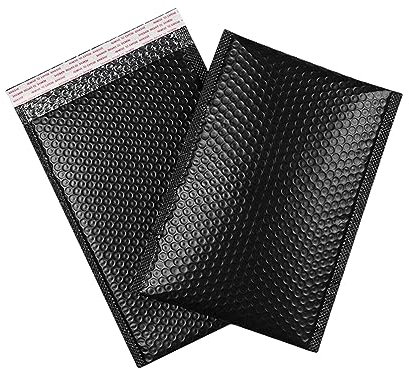 LuftpolsterumschläGe Schwarzer Luftpolsterversand, 10 Stück, for kosmetische Zwecke, Zellophan, wasserdicht, gepolstert, Versandtaschen Versandtaschen Luftpolster(Color:18x23cm 10PCS)