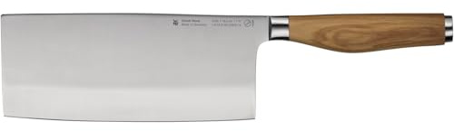 WMF Grand Wood Chinesisches Kochmesser 37 cm, Holzgriff, Made in Germany, Olivenholzgriff Messer geschmiedet, Küchenmesser Spezialklingenstahl, Performance Cut, einzigartiger Griff, Klinge 18,5 cm