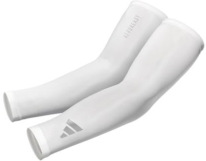 adidas Aeroready Compression Arm Sleeves Sports, White, Small-Medium
