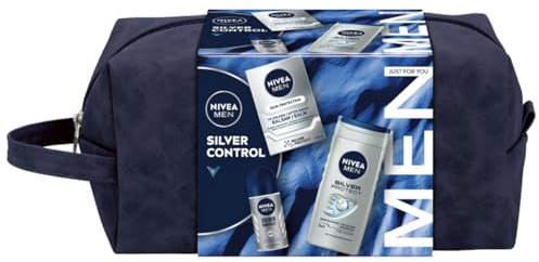 NIVEA MEN Geschenkset SILVER CONTROL - Hautverträglich, Duftfrei - Hautregeneration und Antibakterielle Wirkung - Set - Skincare Set
