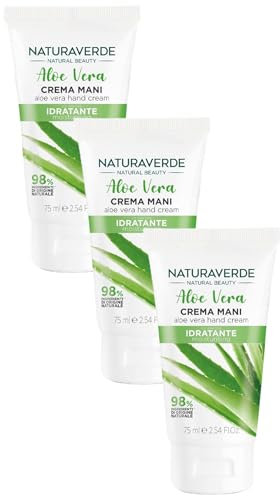 Naturaverde | Natural Beauty - Crema per Pelle delle Mani, Aloe Vera, Idratante, 75ml (Confezione da 3)