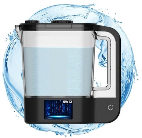 Hydrogen Water Bottle, 2L Hydrogen Water Generator with LED Display, Water Pitcher Maker Machine with SPE and PEM Technology, Two Modes, Smart Cleaning Function, Streaming sound