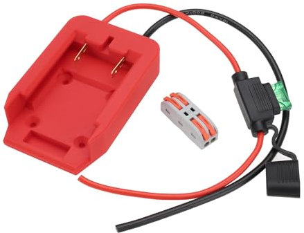 EMSea 1 Piece Battery Adapter with Wire terminals 30A Fuse Power Wheels Adaptor Compatible with Craftsman 20V Dock Power Connector 12 Gauge Robotics RC Toy Car