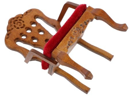 TOYANDONA Holz Miniatur Sessel Für Puppenhaus Retro Wohnzimmer Accessoire Langlebig Und Elegant Für Sammler Realistische Maßstab Antik Design