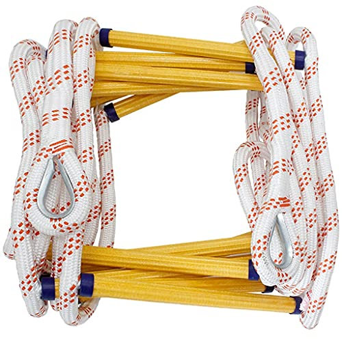 Rope Ladder,Safety Ladder Emergency Fire Escape Ladder Resin Soft Rope Ladder for Teaching Building/Yellow/20M/65.6Ft